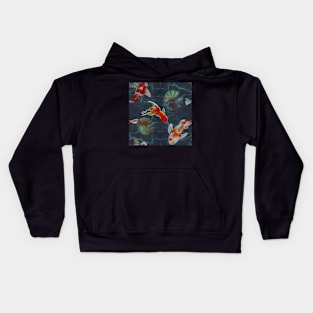 Koi Fish Greenery Kids Hoodie